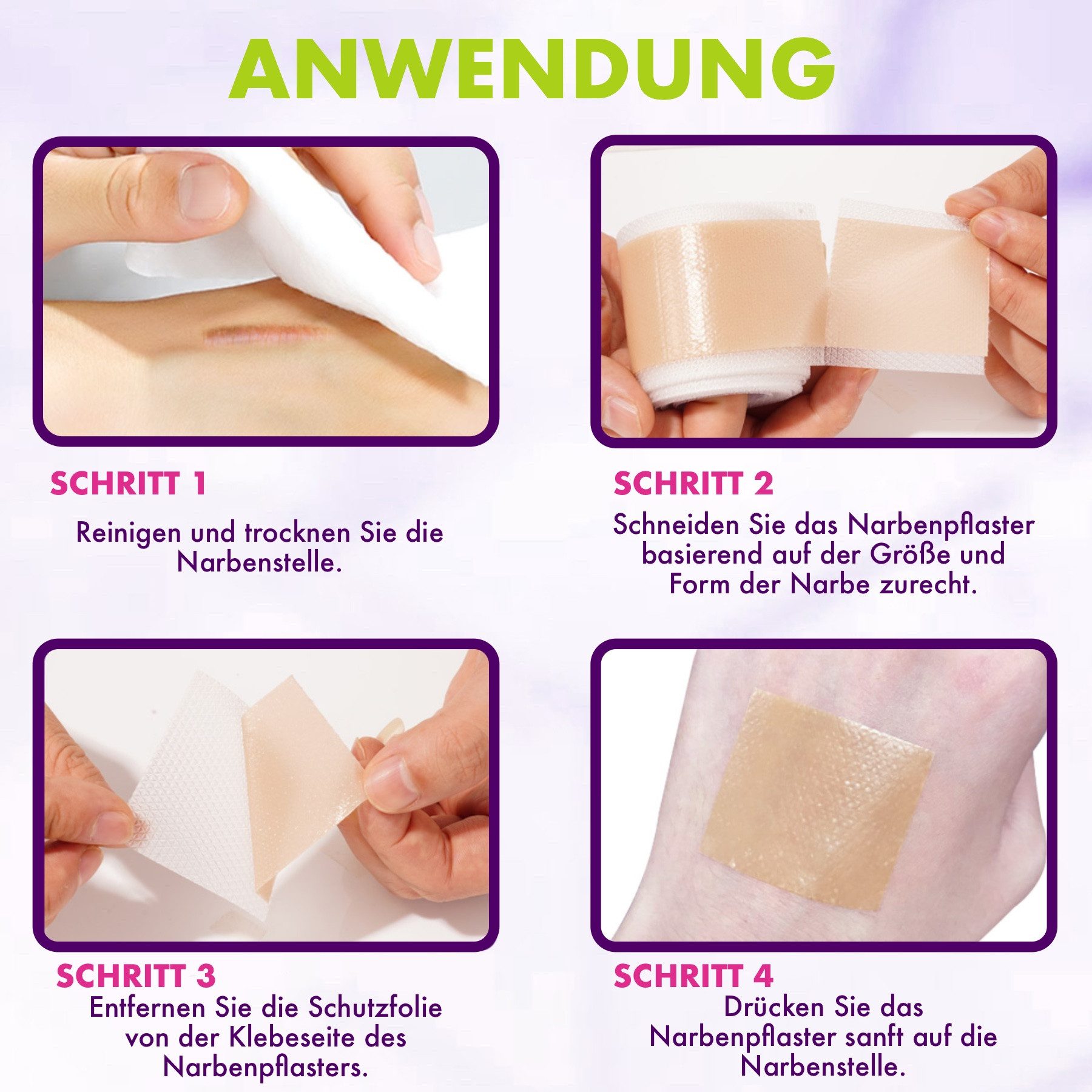 P-Beauty Cosmetic Accessories Wundpflaster Narbenpflaster Narben Reduktion Silicone Scar Sheets in 5 Größen