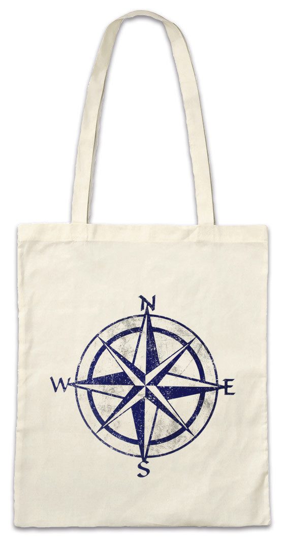 Beuteltasche Nautical Compass Vintage Stofftasche Tattoo Star Rockabilly Sailor