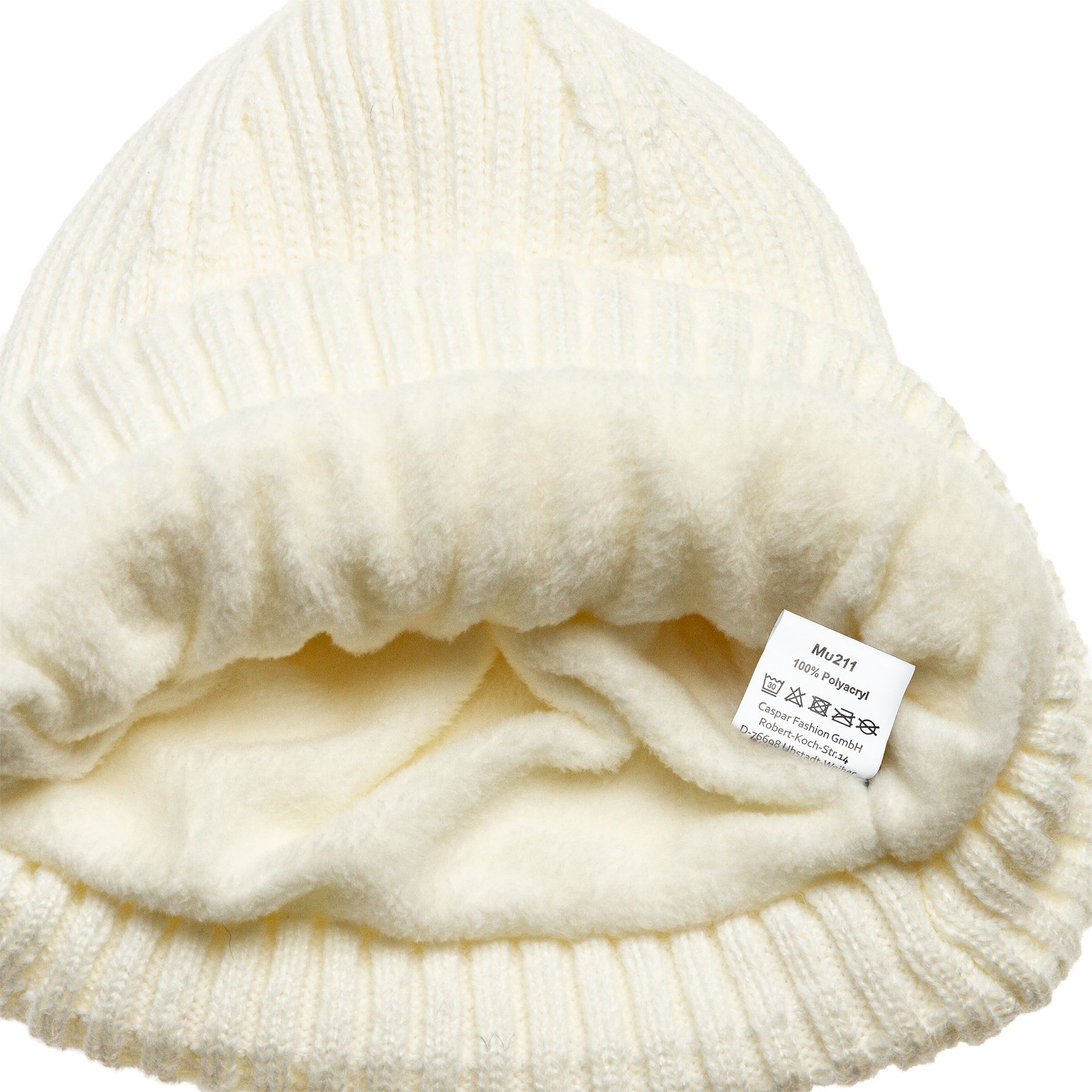 MU211 weiss klassische Mütze Caspar Beanie Beanie Fischermütze Unisex