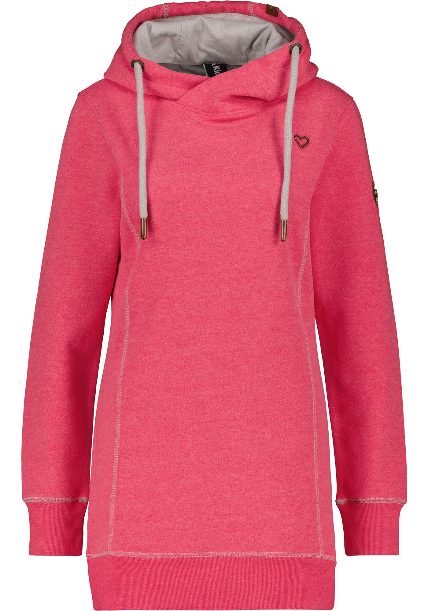Alife & Kickin Kapuzensweatshirt AlvaAK A schlichtes Kapuzensweatshirt mit Herz-Aufnäher, länger geschnitten – Bild 4 von 5