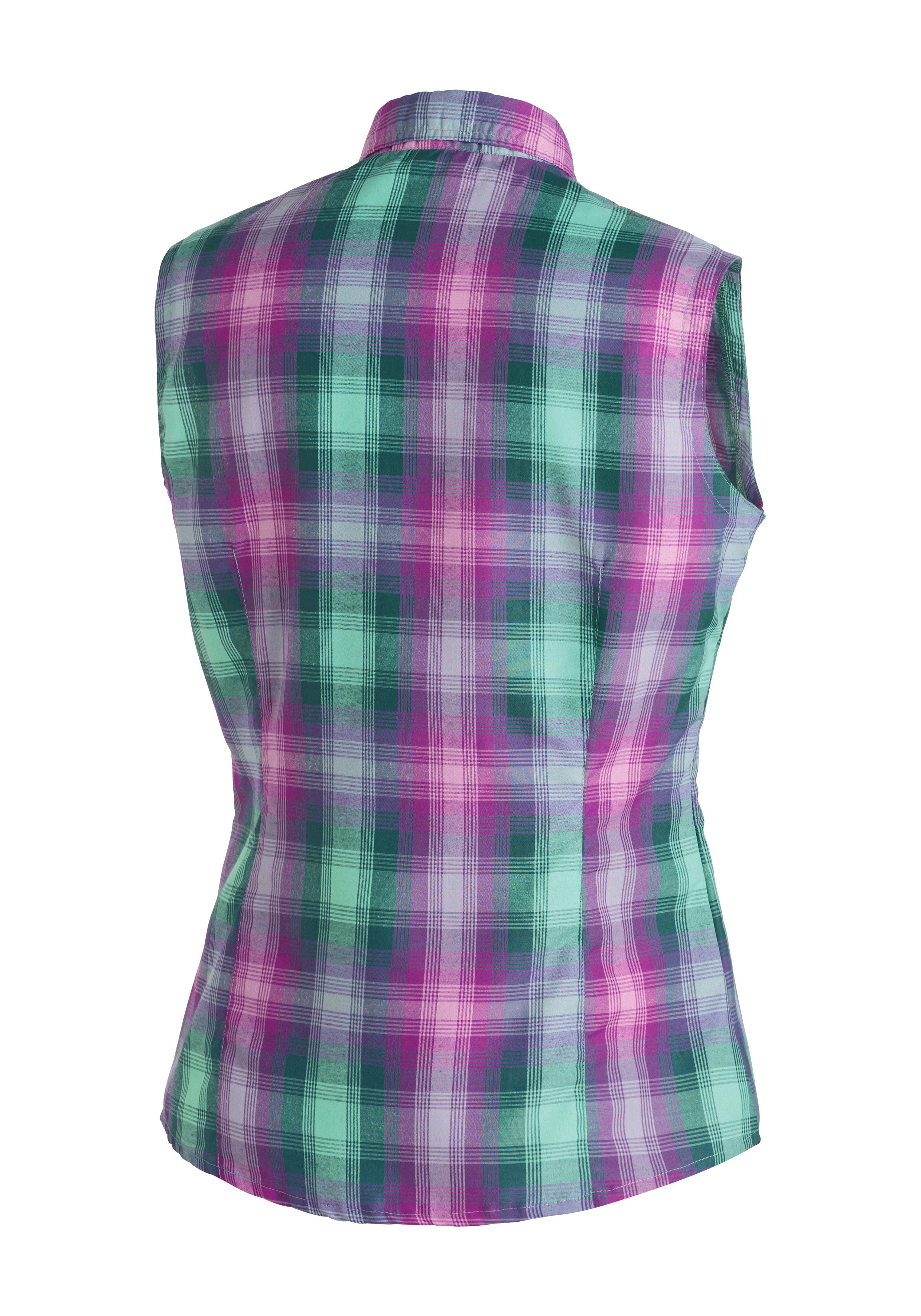 Maier Sports Funktionsbluse Paloma ärmellose Damen Bluse, sommerliches Blusen-Shirt, Karobluse, Reg. Fit