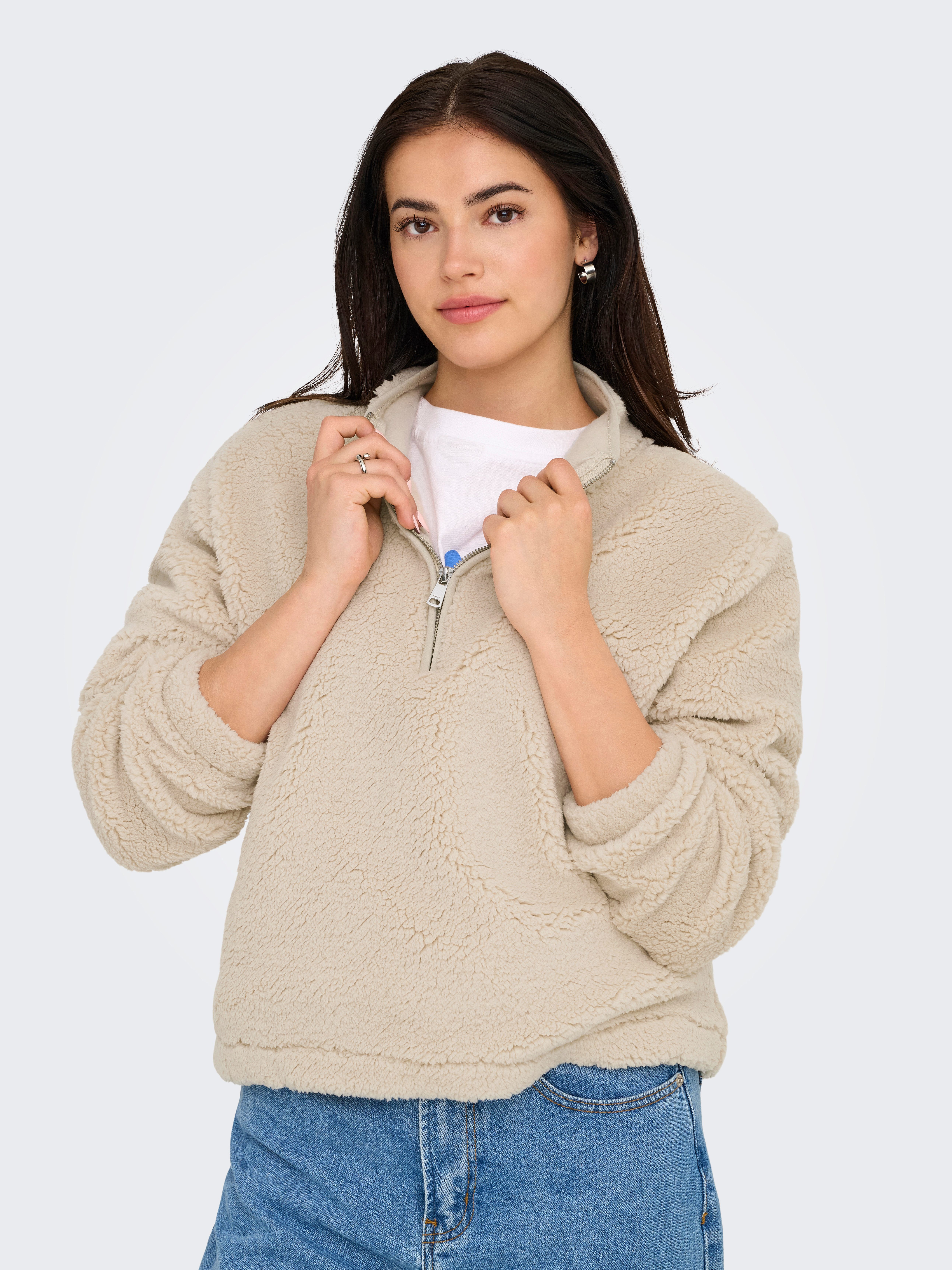 ONLY Sweatshirt ONLNEW DALLAS L/S HIGHNECK ZIP SWT NOOS Kunstfaser, regular fit