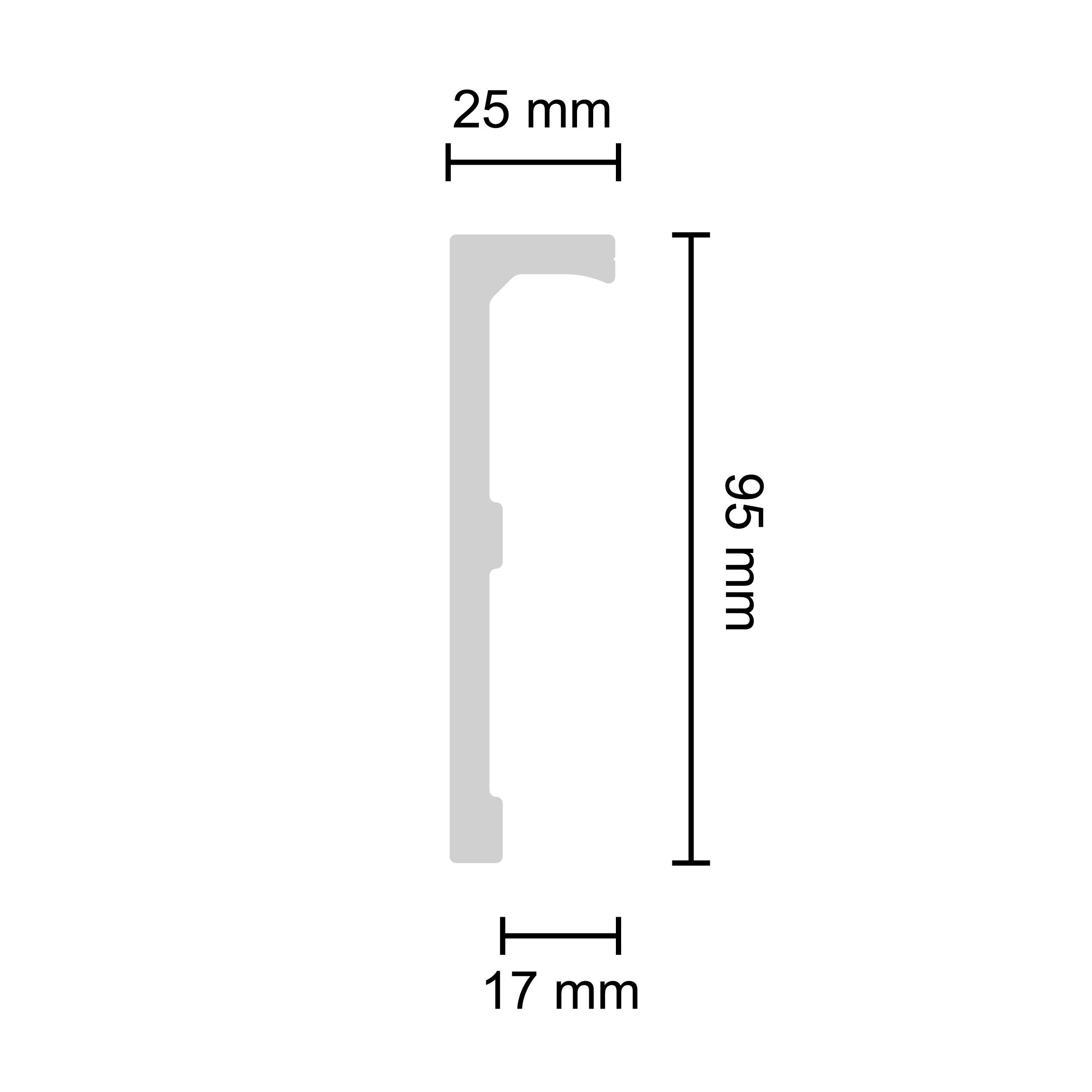 Decosa Zierleiste Gardinenleiste L95 (Sinja) harte Deckenleiste XPS - 5 Stück (10m), Kleben, Polystyrol (Styropor) – Bild 3 von 5