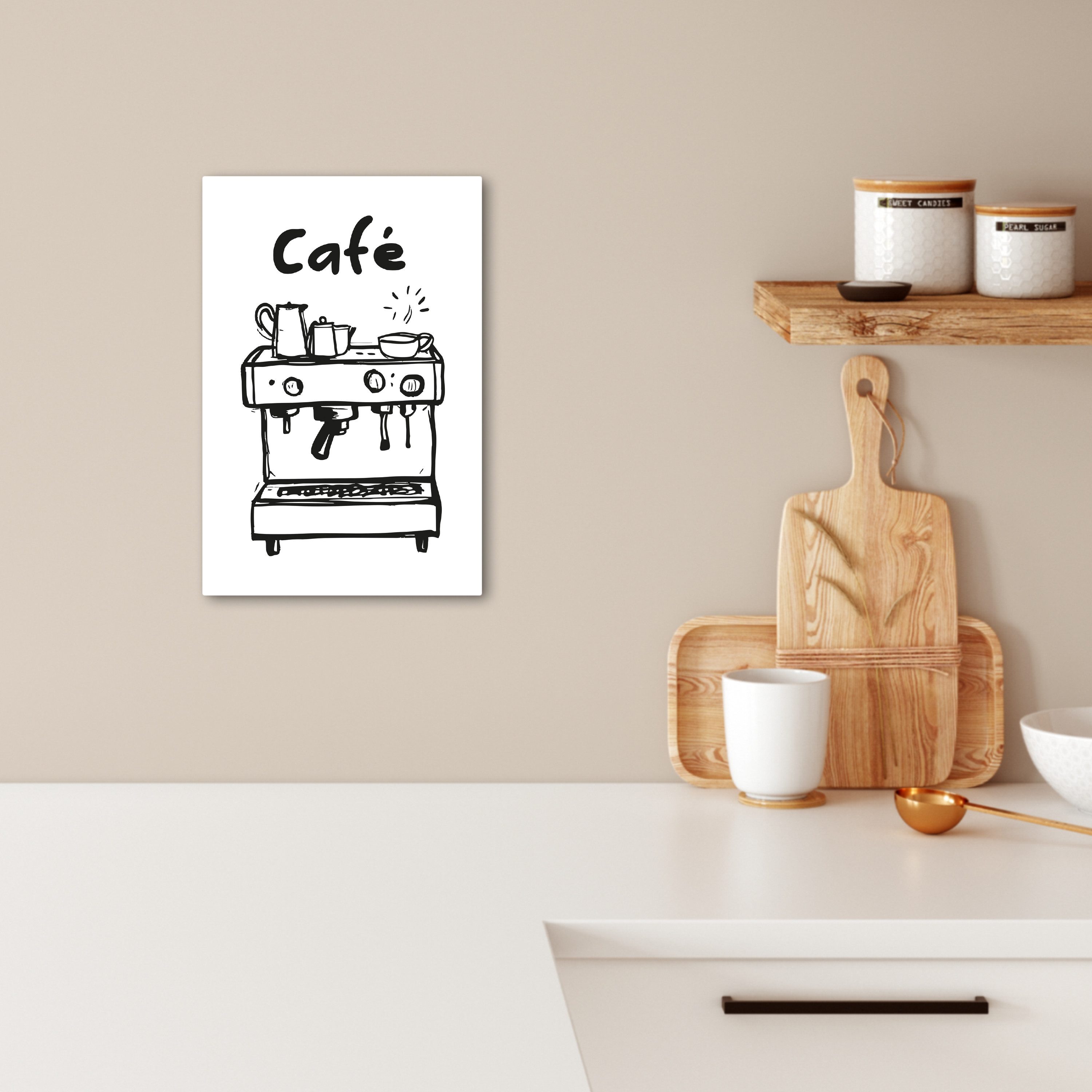 OneMillionCanvasses® Leinwandbild Illustration - Cafe - günstig online kaufen