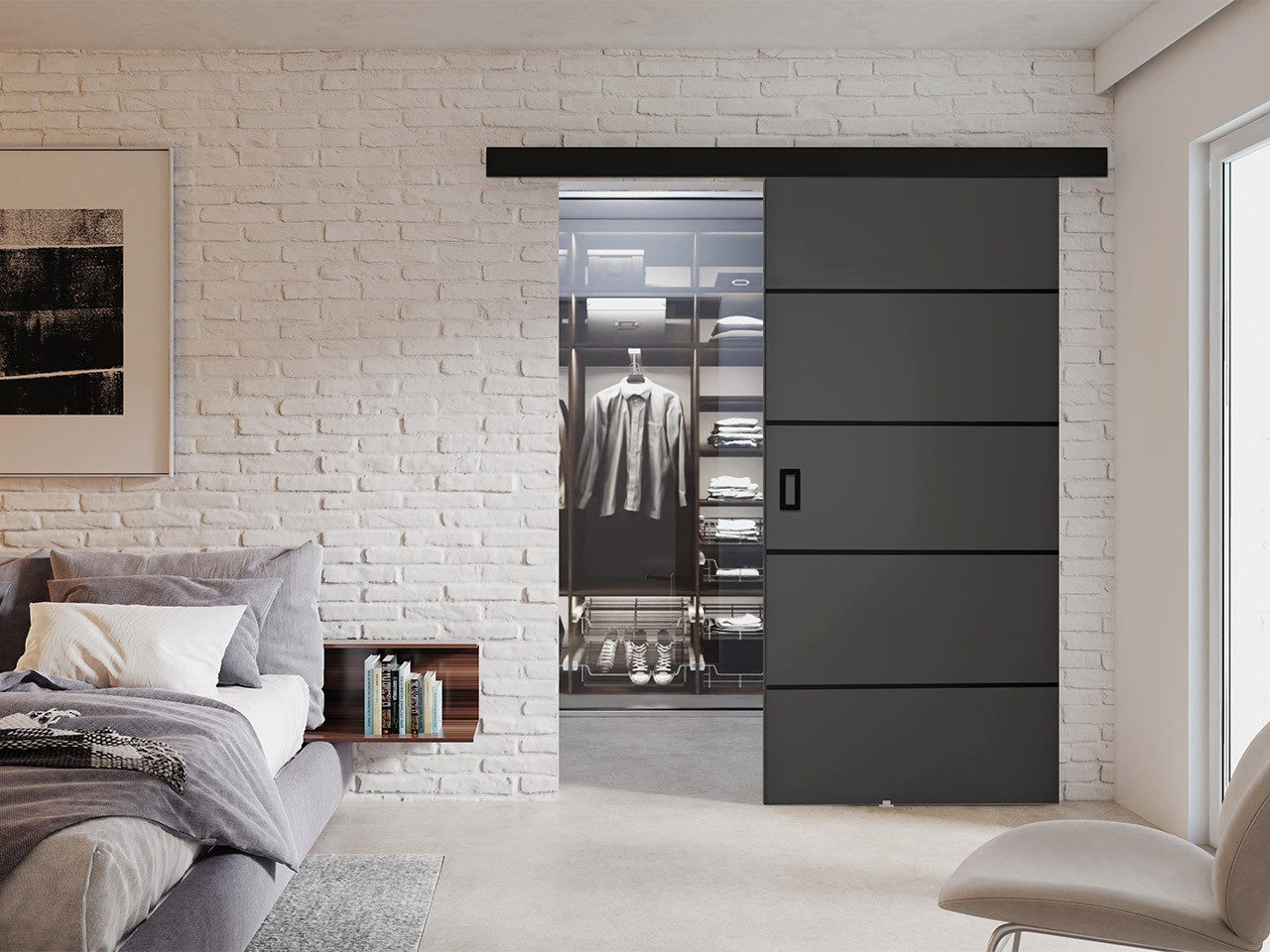 MIRJAN24 Schiebetür Werdi Plus (Tür universell Links / Rechts), 76/86/96/106 cm, Metallkugellagerschiebesystem