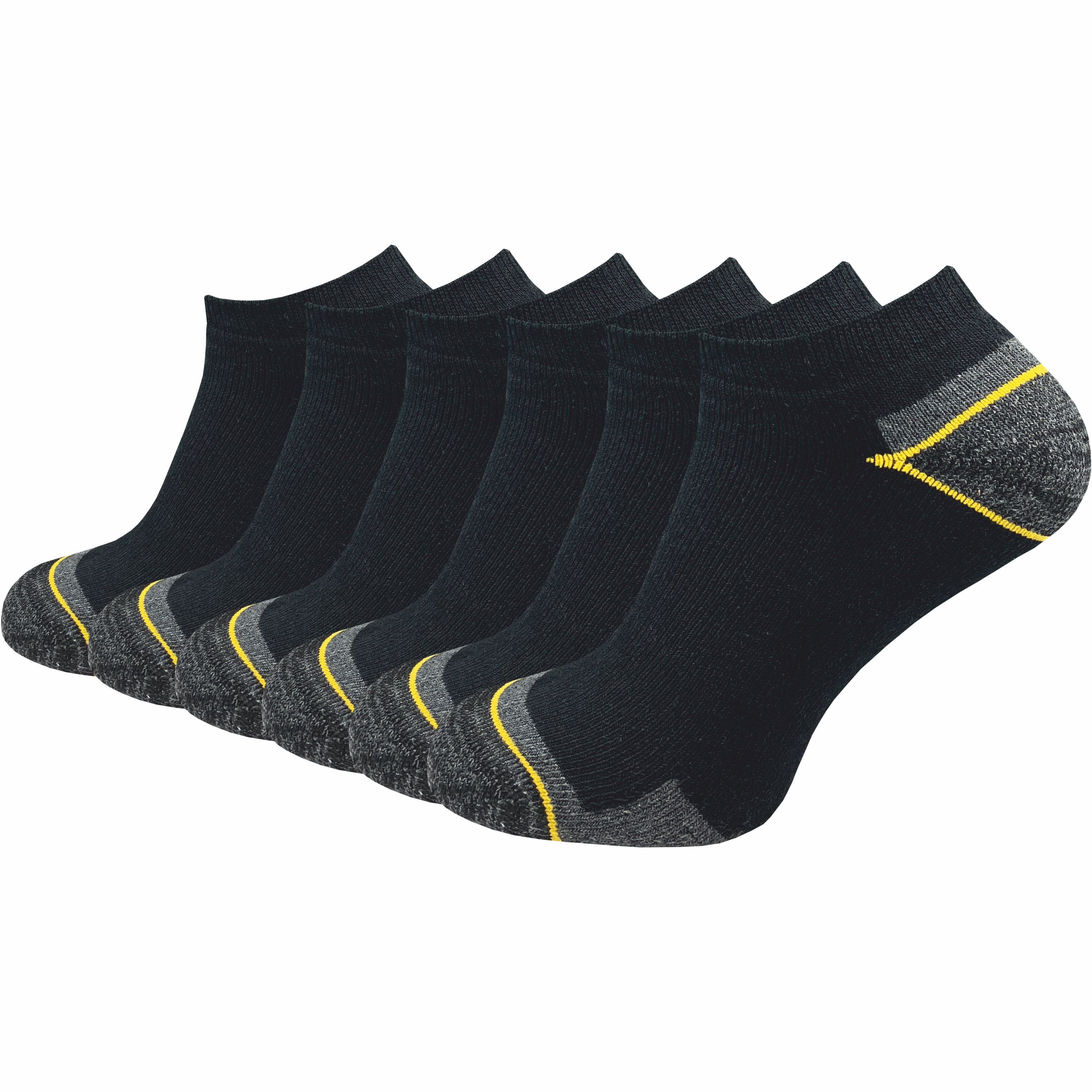 GAWILO Arbeitssocken - Sneaker - für Herren mit atmungsaktiver Baumwolle gegen Schweißfüße (6 Paar) Ideal für Sicherheitsschuhe oder Arbeitsschuhe - Arbeits Sneaker Schwarz