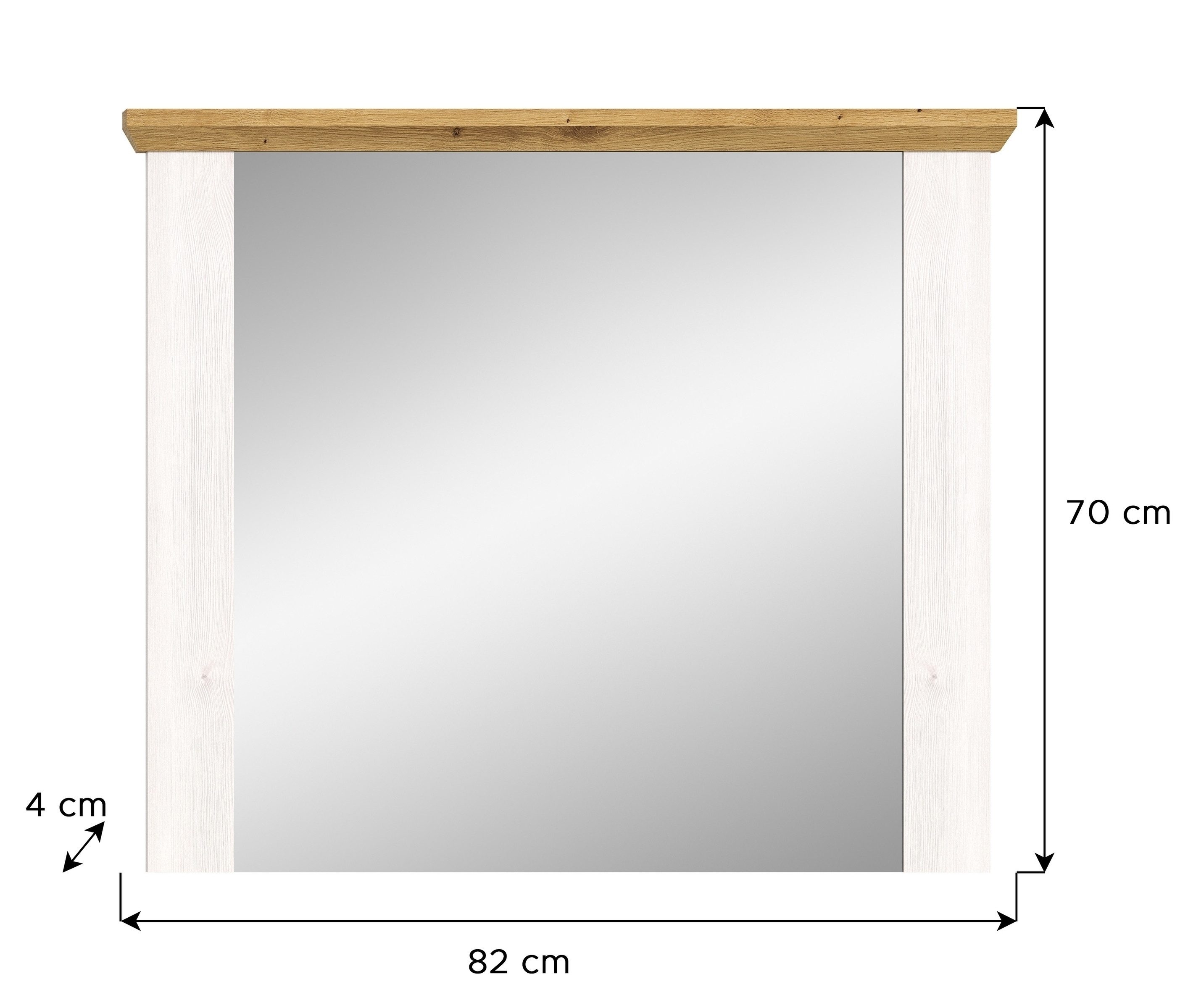 freiraum Spiegel Verona, in Sibiu Lärche, Spannplatte/Spannplatte - 82x70x4cm (BxHxT)