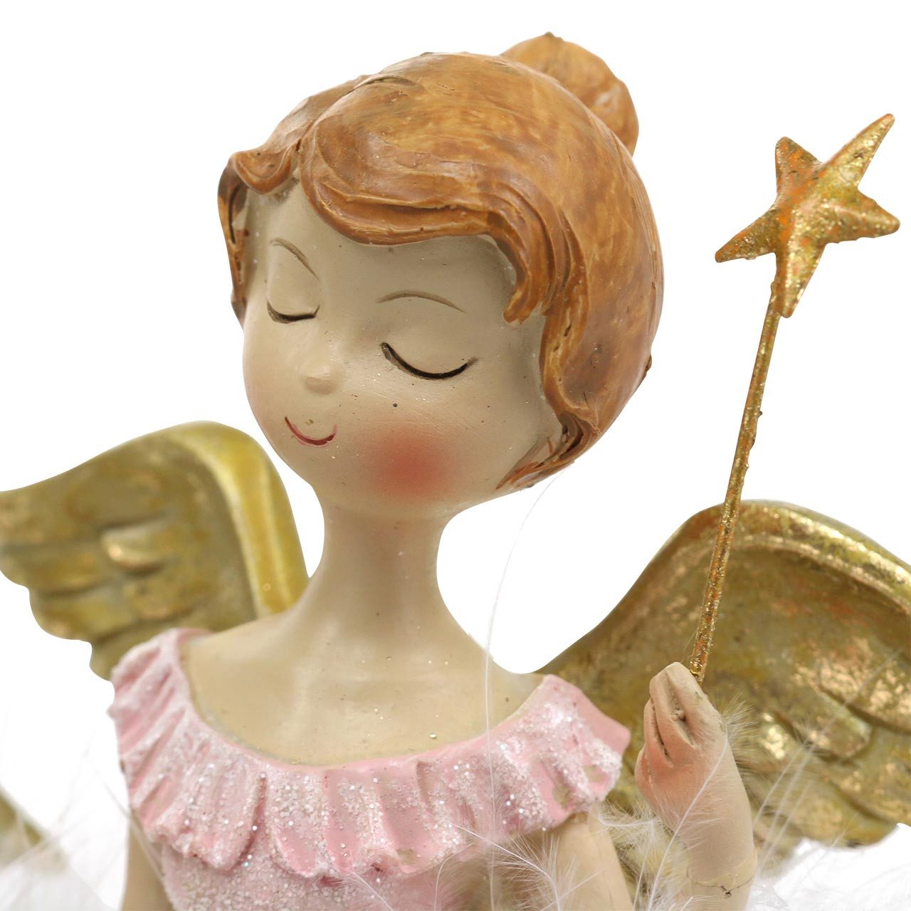 Florists Products Weihnachtsmann Zauberhafte Deko Ballerina-Engel in Rosa & Gold, Glitzer, 2 Stück