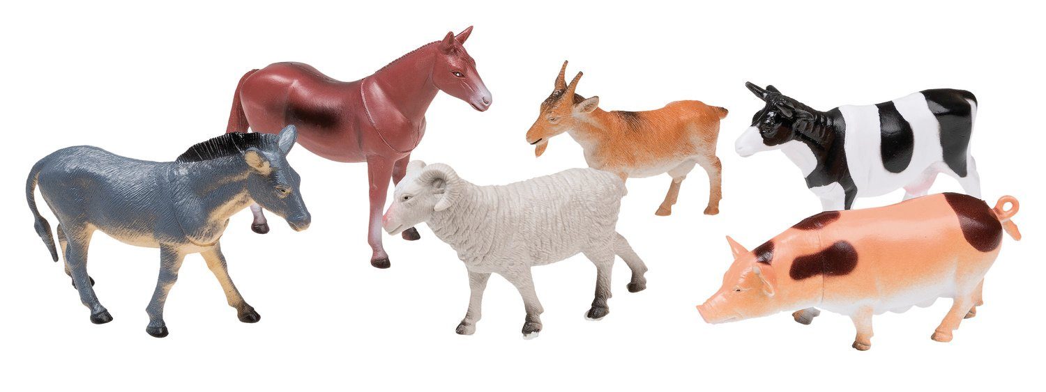 Idena Spielfigur Idena 4329902 - Spielfigurenset mit 6 Farmtieren, aus Kunststoff