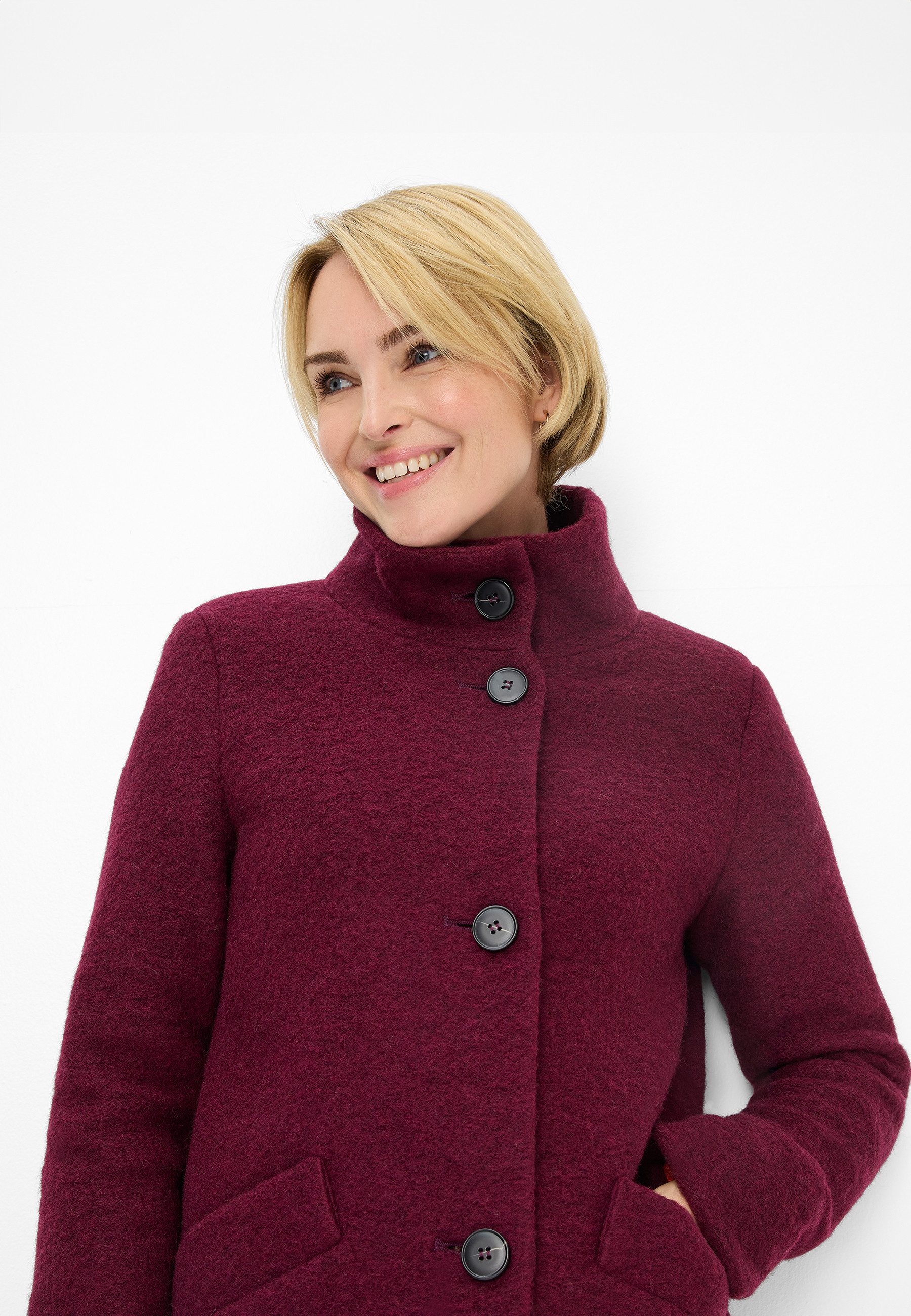 Fuchs Schmitt Wollmantel Wollmantel Mit Rundhalsausschnitt günstig online kaufen