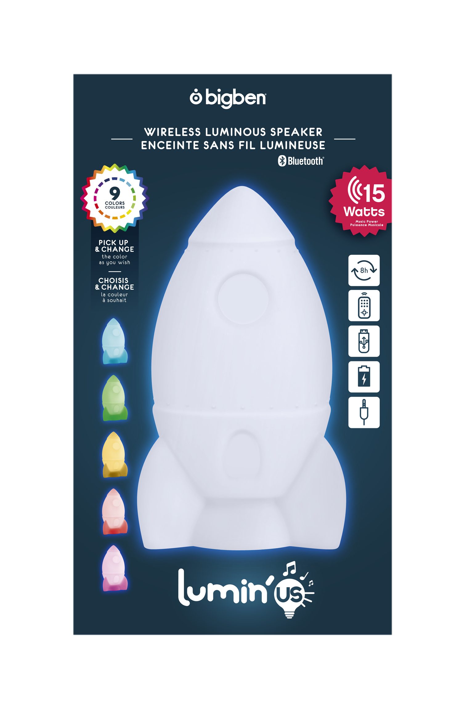 BigBen Bluetooth®-Lautsprecher - Lumin´Us Rocket Bluetooth-Lautsprecher
