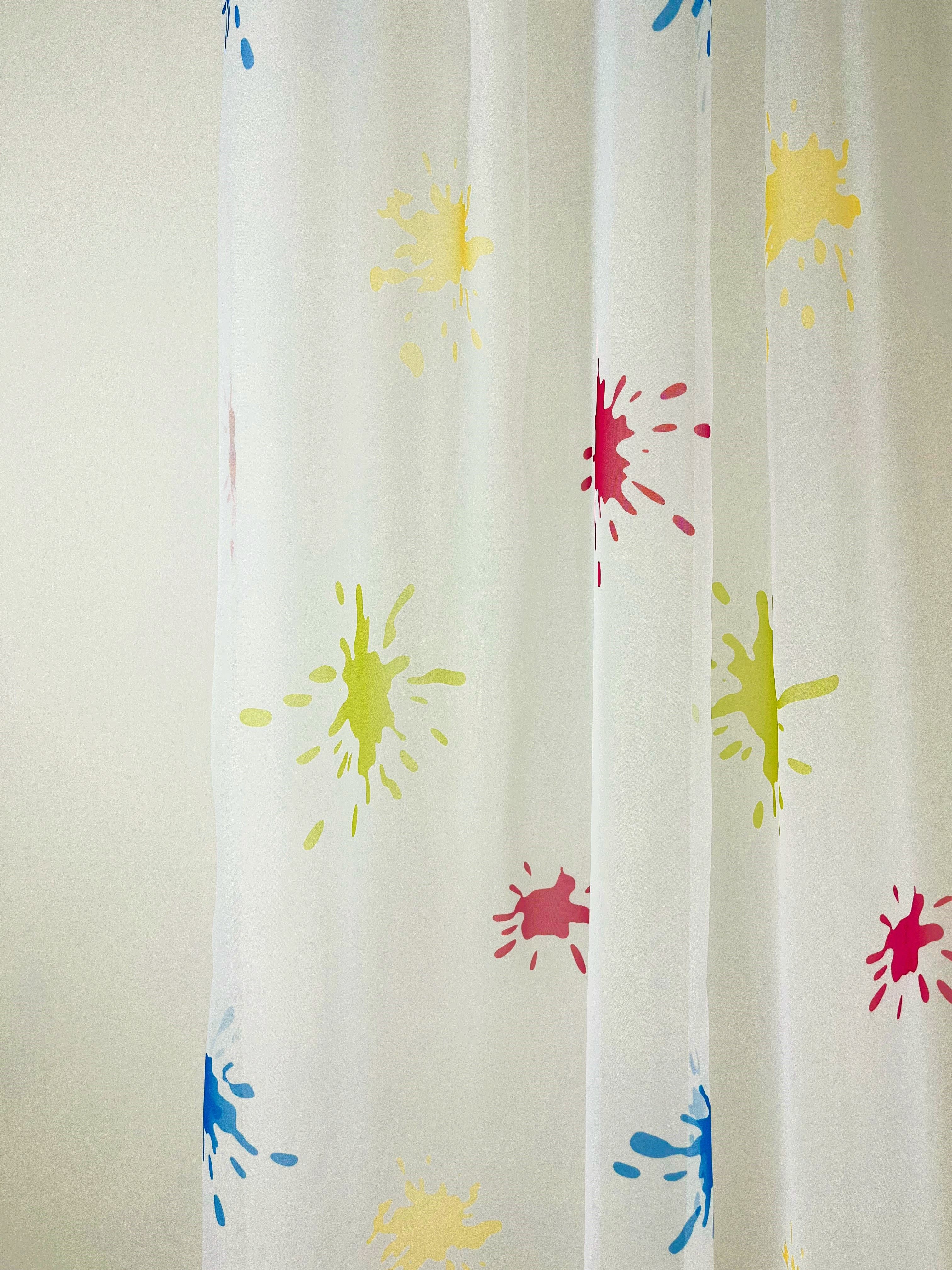 novumfix Meterware Kleckse, Voile mit bunten günstig online kaufen