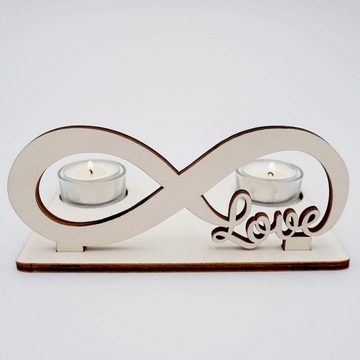 Namofactur Teelichthalter Unendlichkeitszeichen Infinity 'Love' Unendlich Zeichen (6 St., 2-teilig), Geschenk zum Jahrestag, Hochzeitstag, Liebesgeschenk