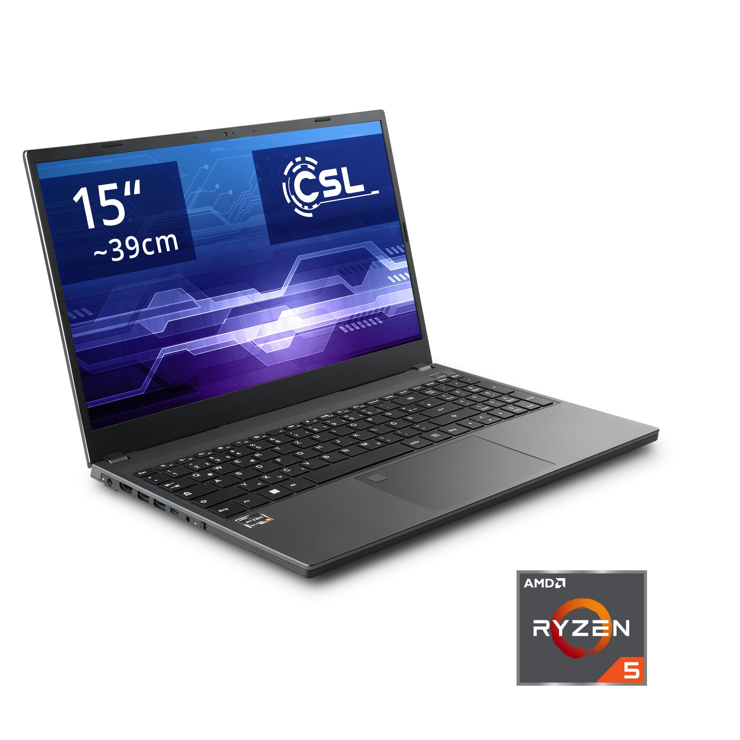 CSL R'Evolve C15 5500U/64GB/4000GB/Windows 11 Home Notebook (39,6 cm/15,6 Zoll, 4000 GB SSD)