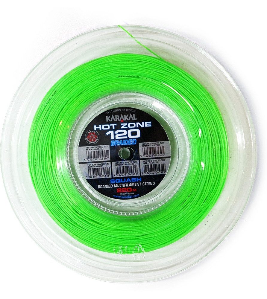 Squashsaite Hot Zone Braided 120 (Power+Kontrolle) 1.20mm grün 110m Rolle