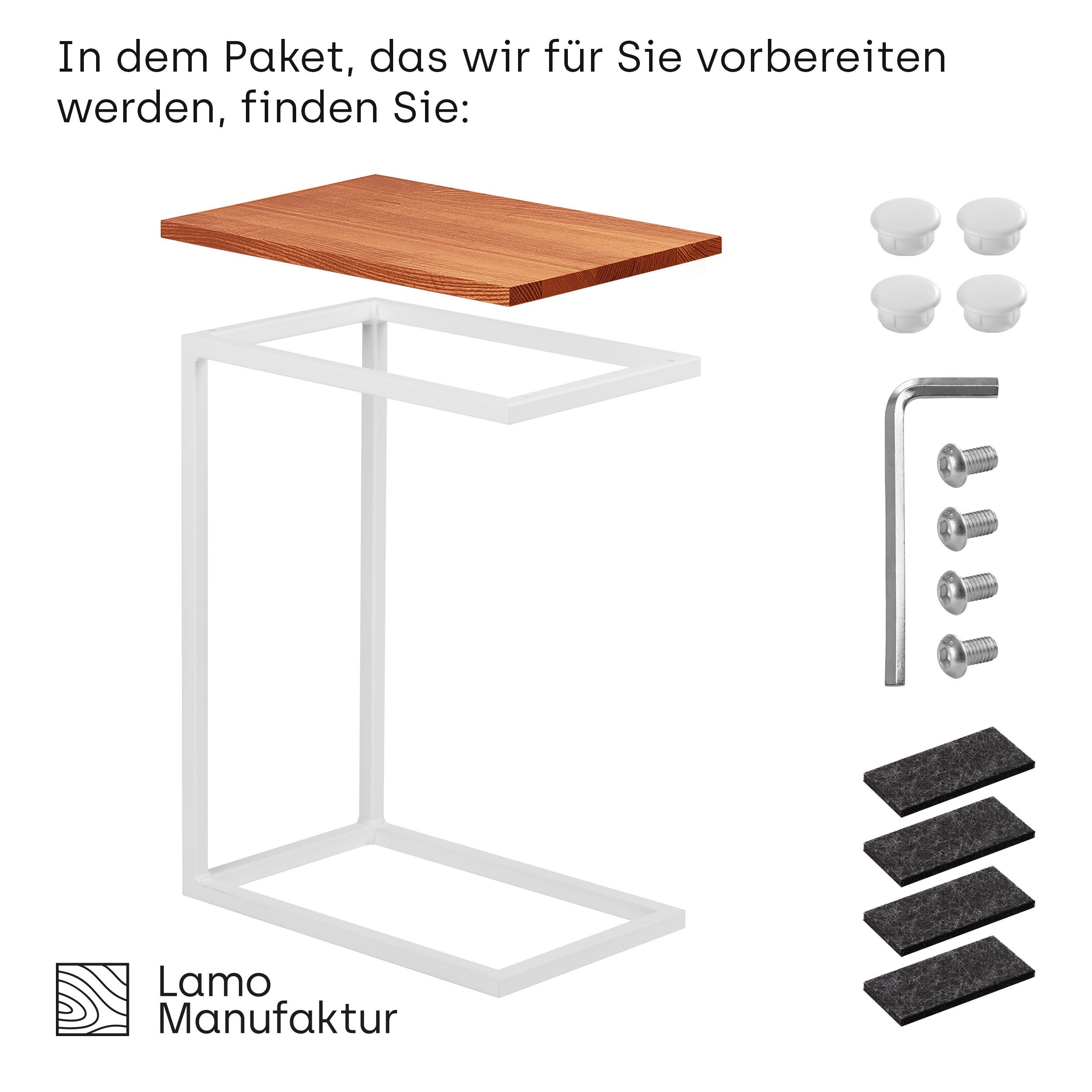 LAMO Manufaktur Beistelltisch Massivholztischplatte Laptoptisch Sofatisch günstig online kaufen