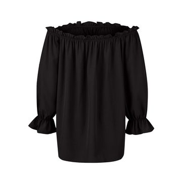 ZWY 2-in-1-Langarmshirt Damen-Oberteile, einfarbiger mit Ausschnitt, sexy trägerlose Oberteile
