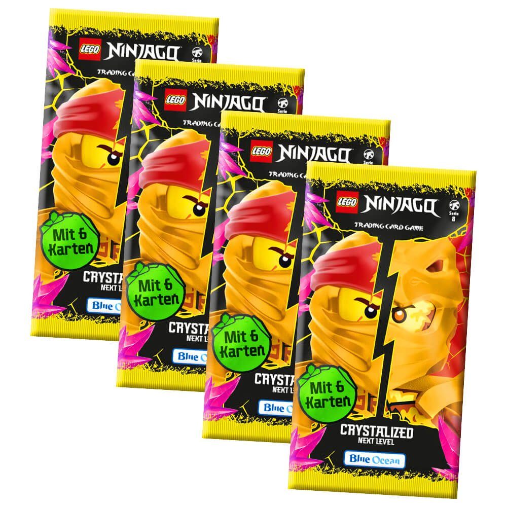 Blue Ocean Sammelkarte Lego Ninjago Karten Trading Cards Serie 8 Next Level - CRYSTALIZED, Ninjago 8 Next Level Crystalized - 4 Booster Karten