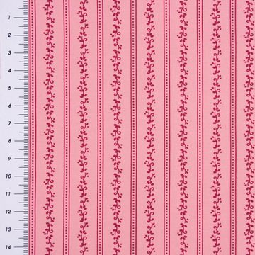 SCHÖNER LEBEN. Stoff Baumwollstoff Trachten Blumen Ranken Punkte rosa altrosa 1,50m Breite