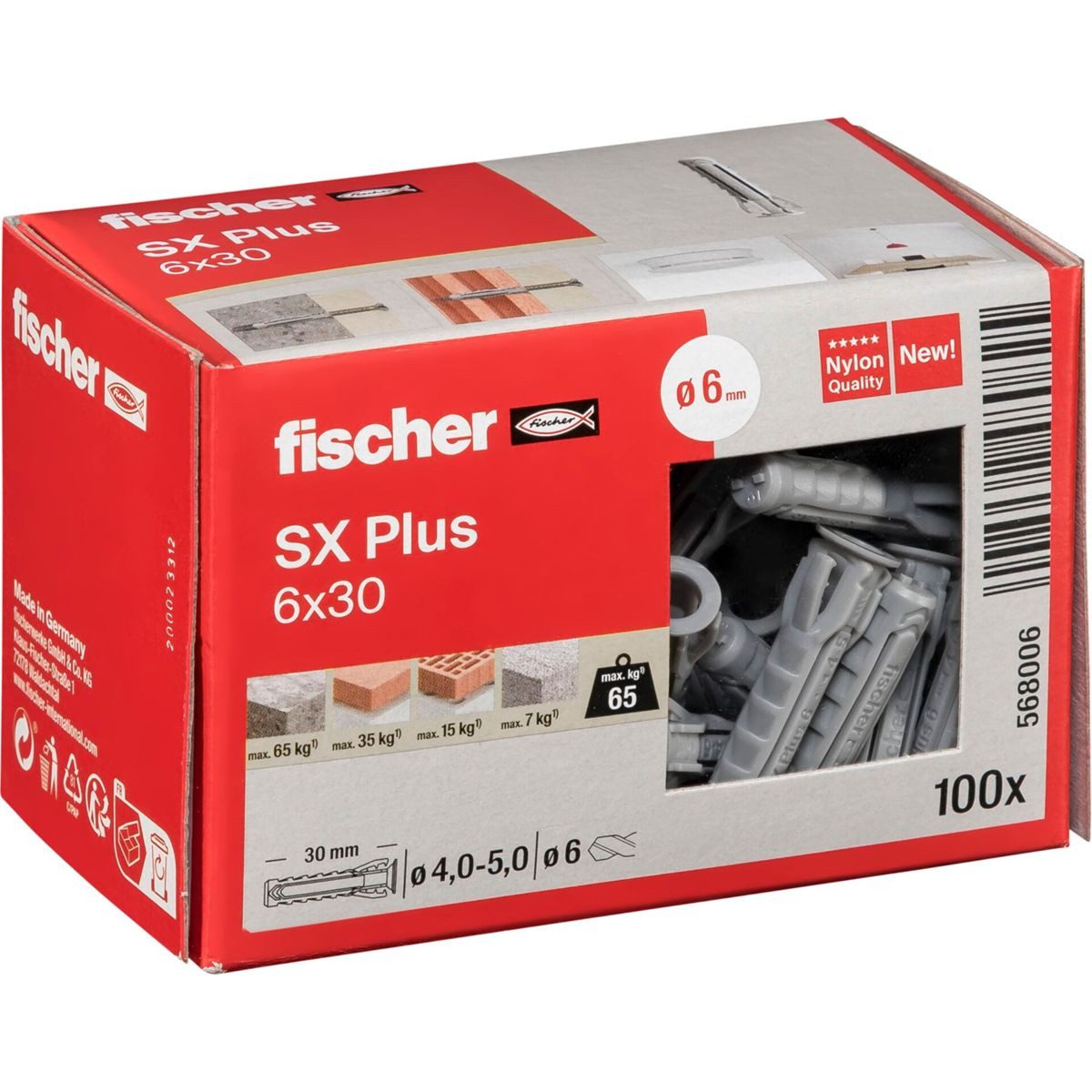 Fischer Befestigungsanker Dübel SX Plus 6x30 100 St.
