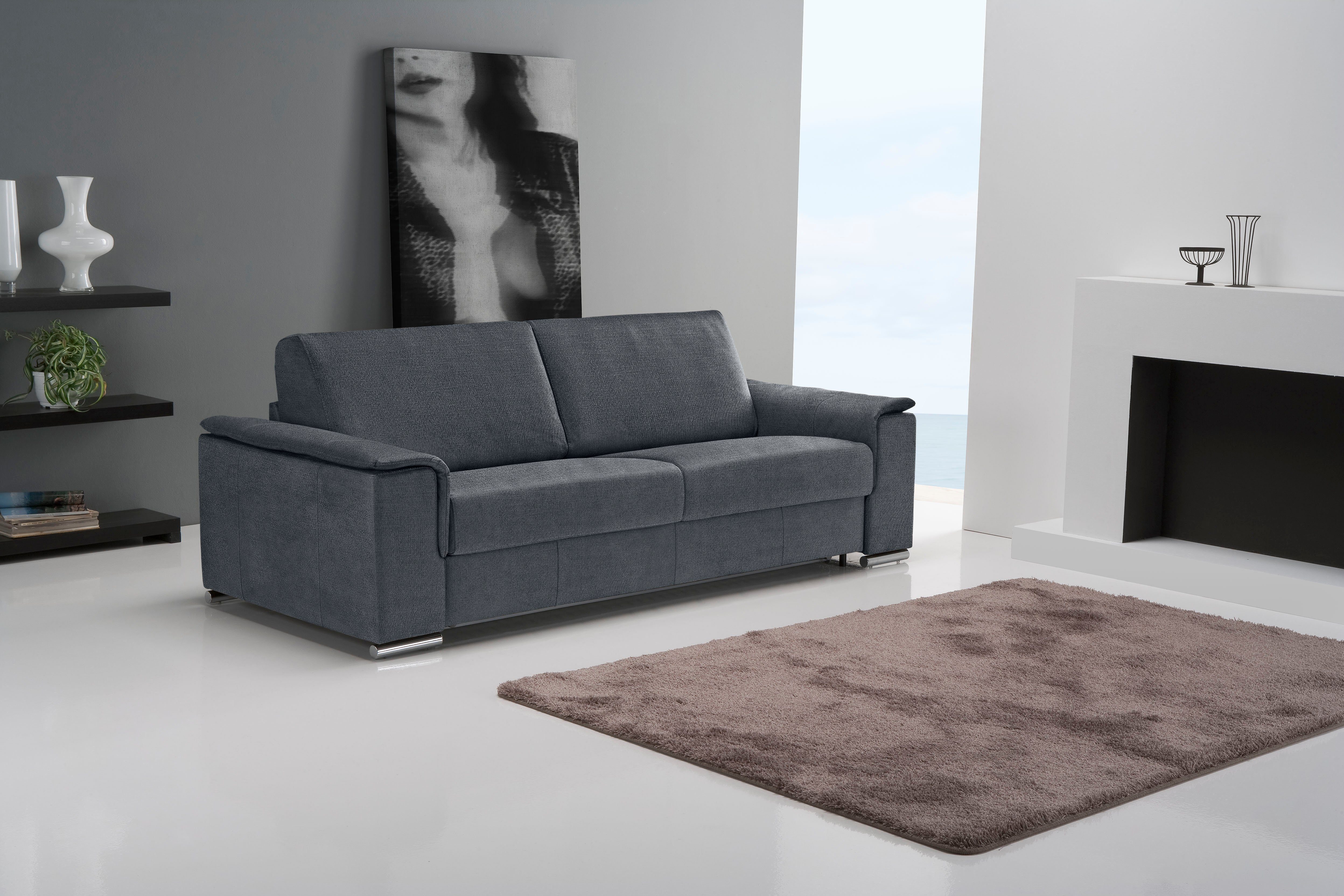 Egoitaliano Schlafsofa Cecilia, modern & elegant, erstklassiger Sitzkomfort, Dauerschläfer, inkl. Matratze und hochwertigem Metallbettrahmen, toller Schlafkomfort