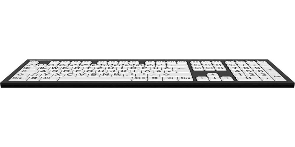 Logickeyboard XL-Print Black on White DE (PC/Nero) Slimline-Tastatur