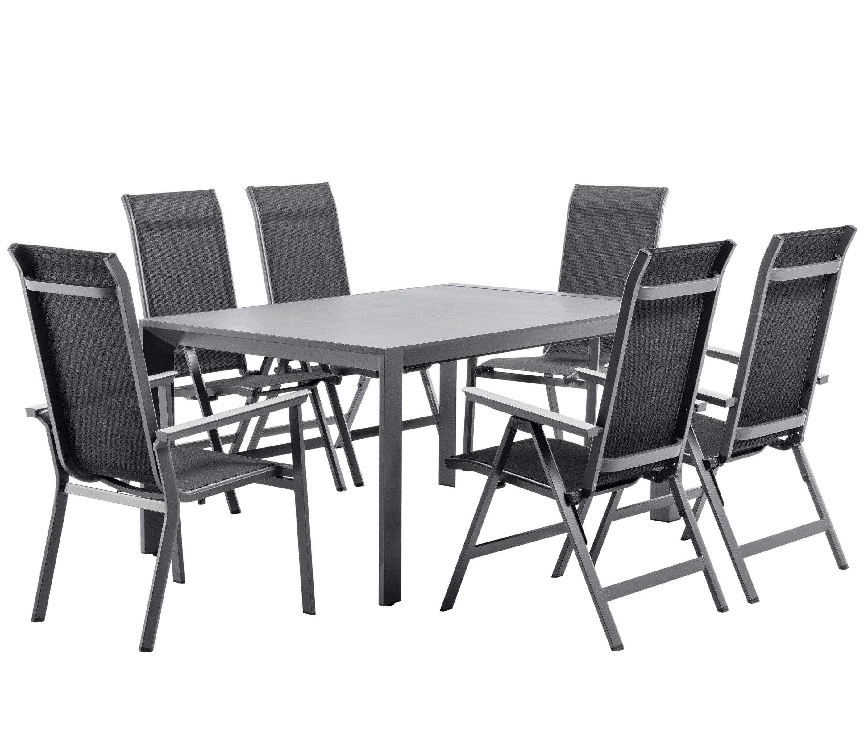 Dehner Gartentisch Ausziehtisch Cleveland, 160/240 x 101 x 76 cm, praktischer Ausziehtisch mit Alugestell und kratzfester Keramik Platte