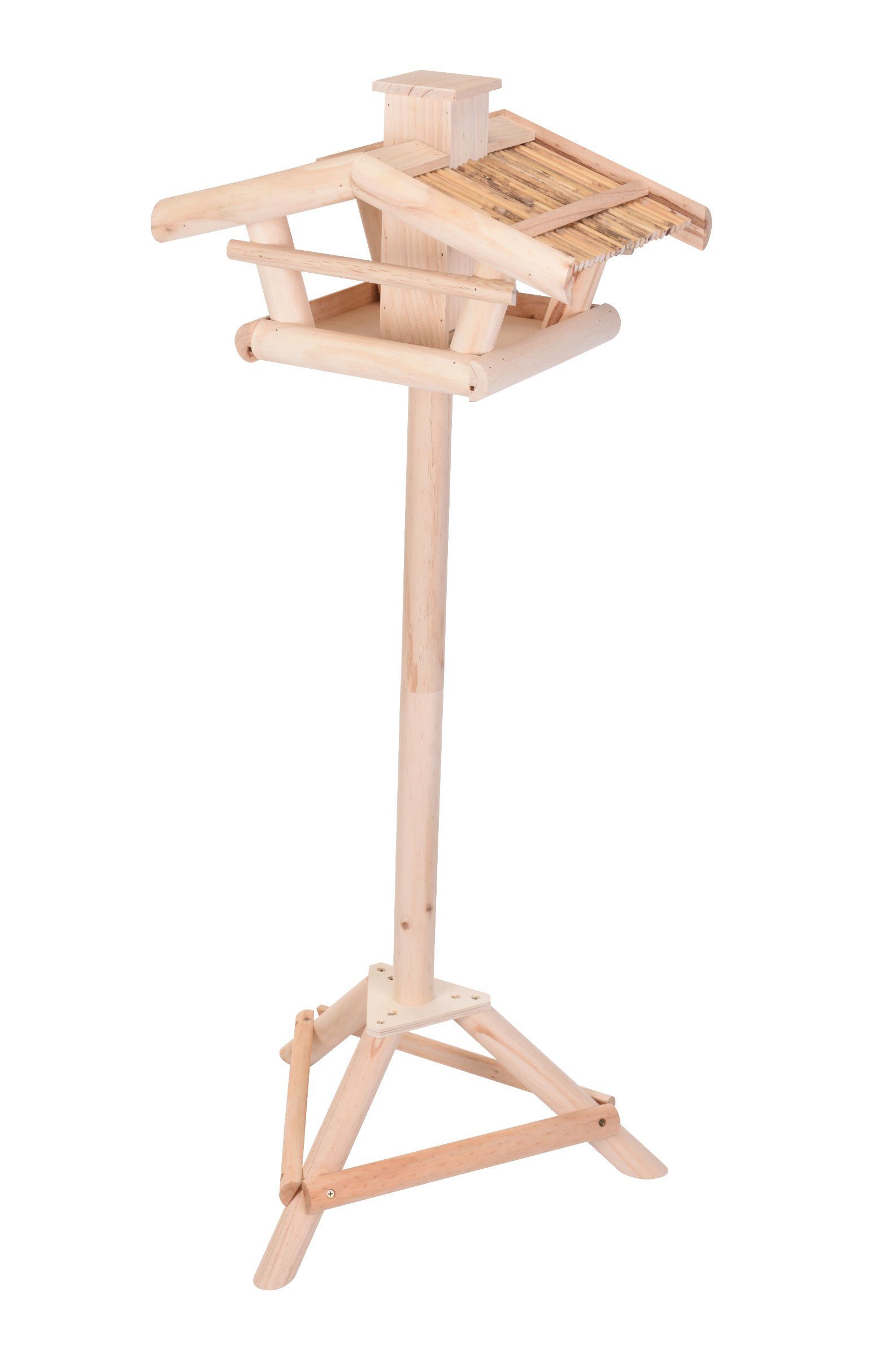 Spetebo Vogelhaus Holz Vogelhaus mit Ständer - 116 cm, überdacht