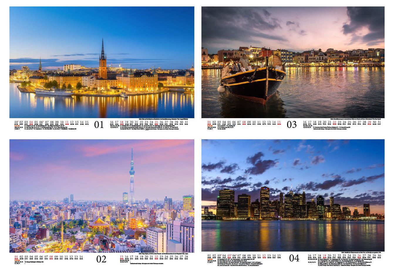 Seelenzauber Wandkalender Städtezauber City Lights DIN A4 Kalender für 2026 Nächtliche Städte