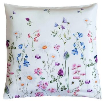 Kissenbezüge Kissen-Bezug Set mit Blumen Schmetterlinge Reissverschluss 40x40 cm, matches21 HOME & HOBBY (2 Stück), Wohnzimmer Kissen-Hüllen als Deko-Kissen Zier-Kissen Sofa-Kissen