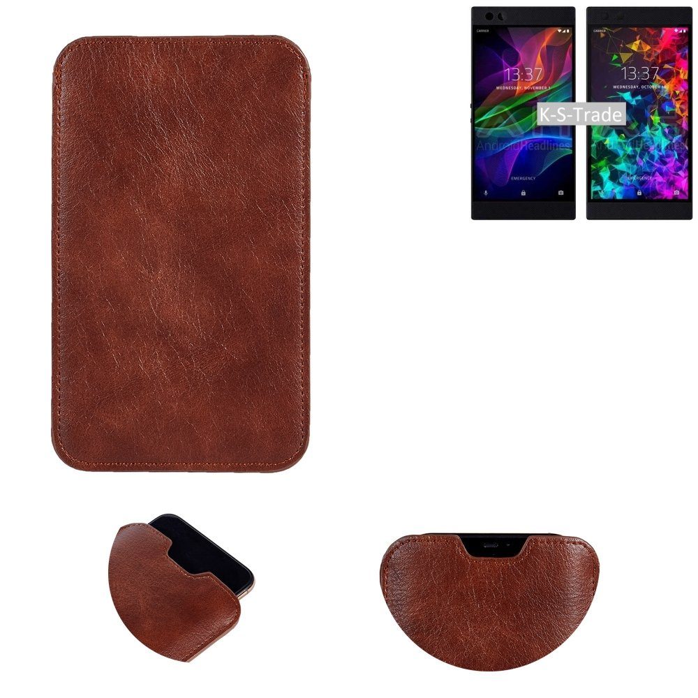 K-S-Trade Handyhülle für Razer Phone 2, Schutzhülle Handyhülle Handytasche Kunstleder Sleeve in braun