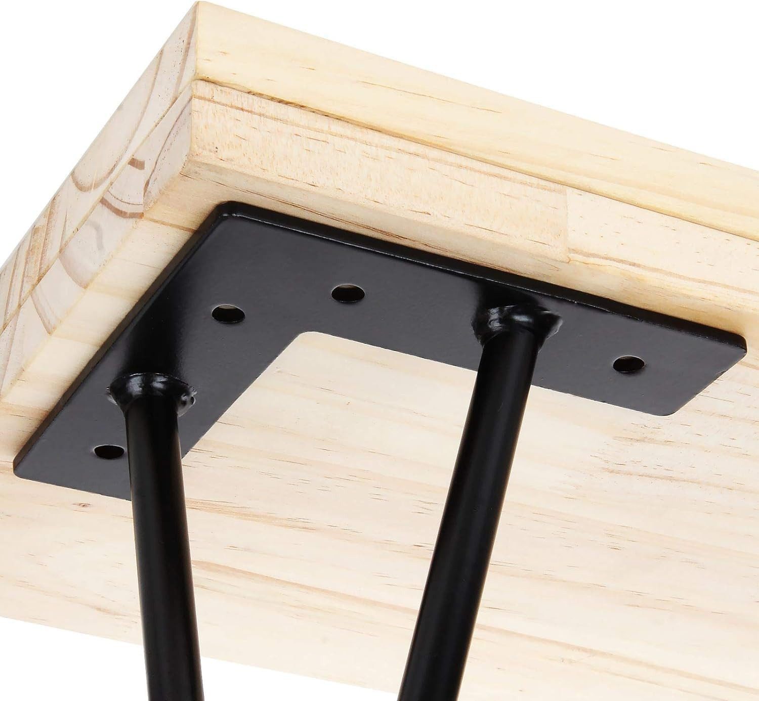 Klipenstein Furniture Store, Furniture Legs, 4 Pieces, Metal Cabinet Legs, Furniture Feet, Black, 10/20 cm with Support Foot