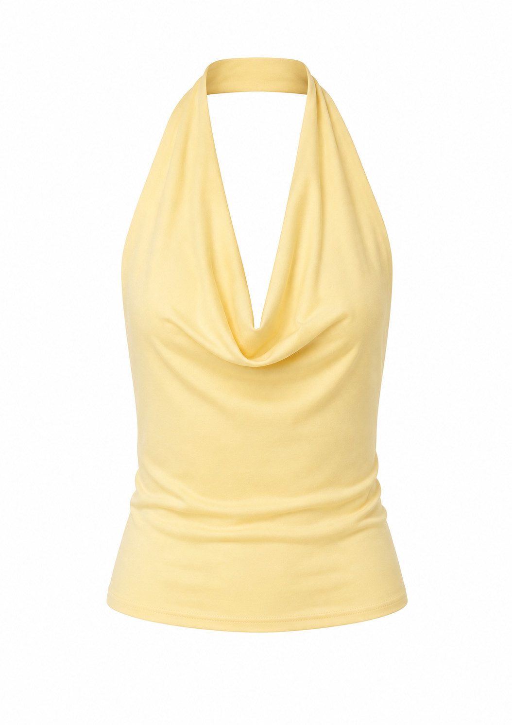 Gina Tricot Shirttop Halterneck top - Neckholder Top Damen Shirttop gelb Baumwolle