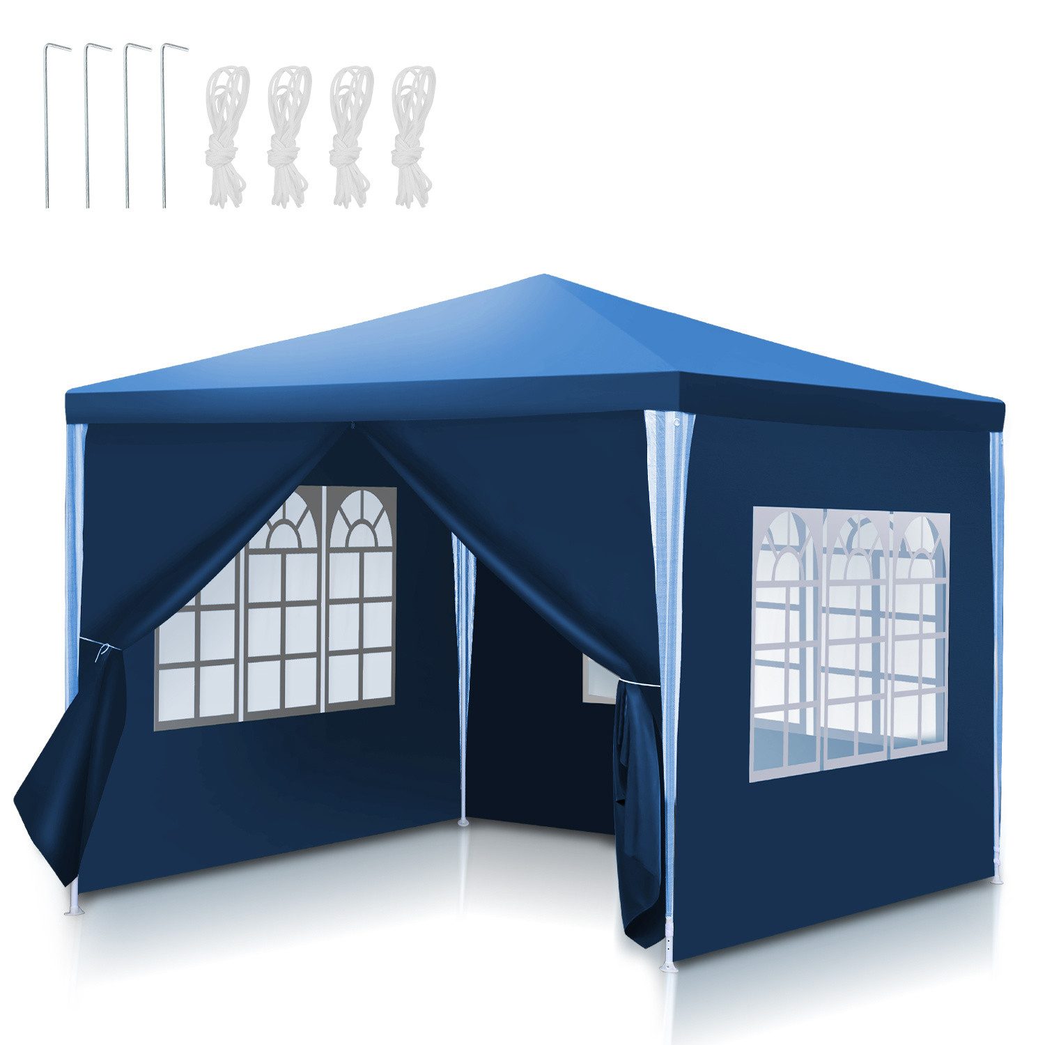 Clanmacy Pavillon 3x3m Pavillon, Garten Festzelt Gartenzelt Wasserdicht, UV-Schutz