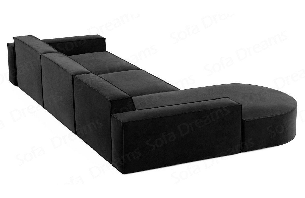 Design Polster Ecksofa Dreams Couch Polstersofa Alegranza Stoffsofa Sofa Schwarz-Mo95 L Sofa kurz Eck