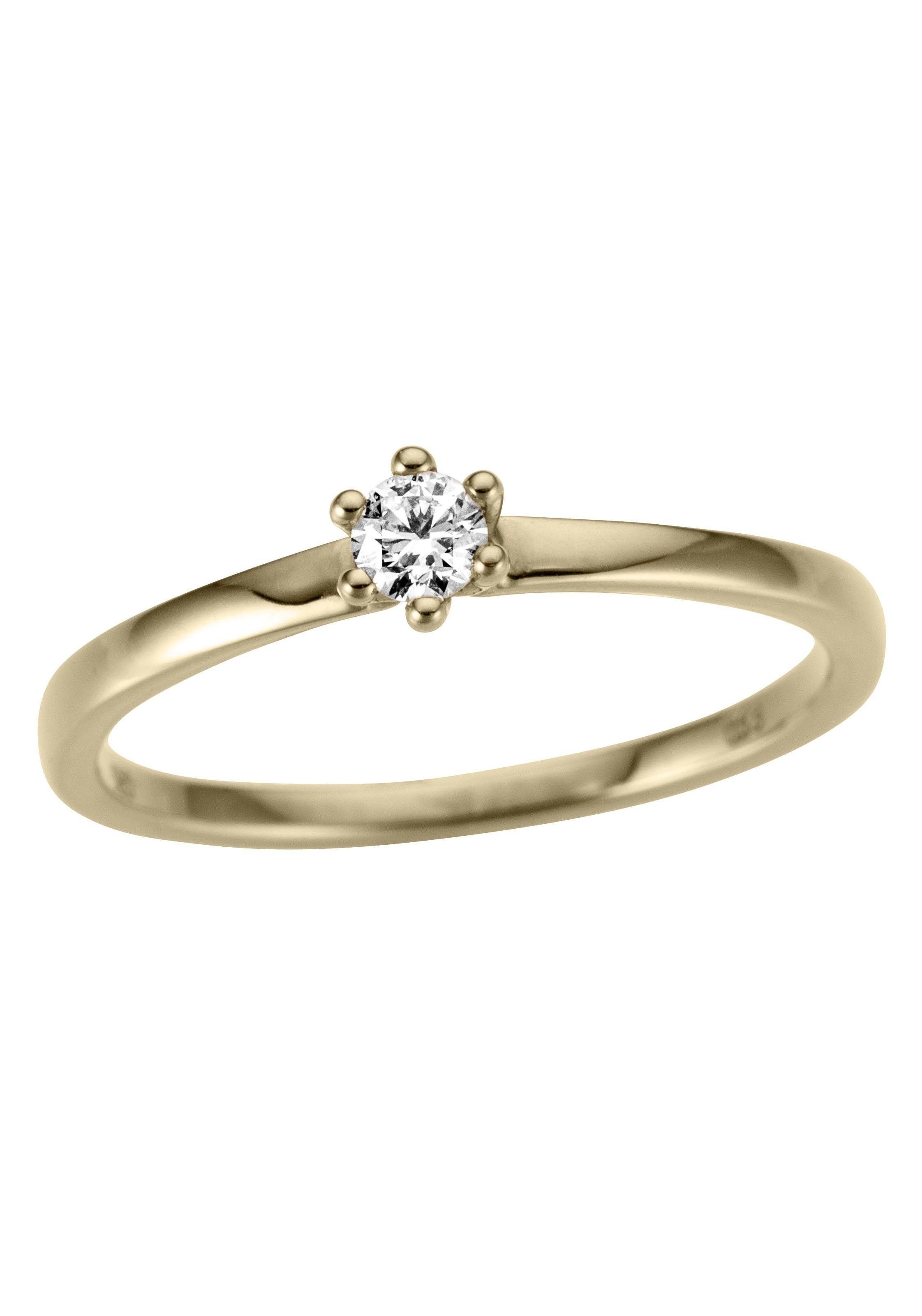 Goldring Schmuck Geschenk Gold 333 Damenring Verlobungsring Goldring Solitär