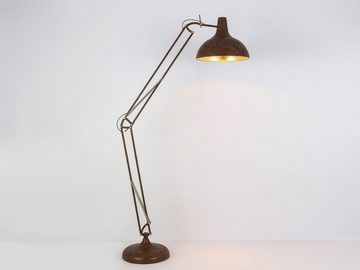 meineWunschleuchte LED Stehlampe, LED wechselbar, warmweiß, groß-e Vintage Industrial Style Leselampe dimmbar Leselicht Höhe 271cm