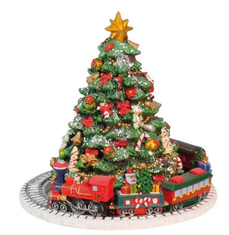 Spieluhr Weihnachtsbaum mit Zugszene