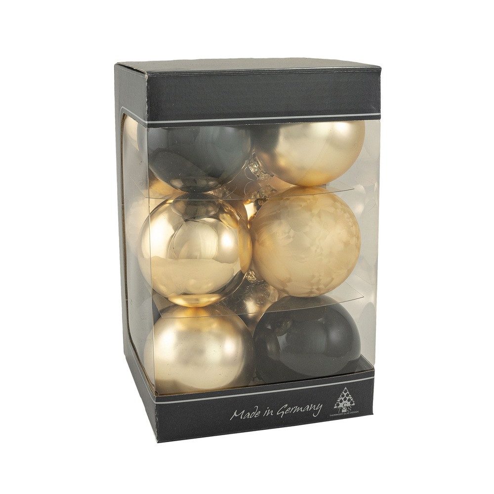 Thüringer Glasdesign Christbaumschmuck Glaskugeln Glanzvolle Erinnerung Ø6cm 12 Stück