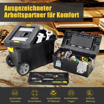 COSTWAY Werkzeugtrolley, mit Ziehgriff & abnehmbarem Fach, tragba