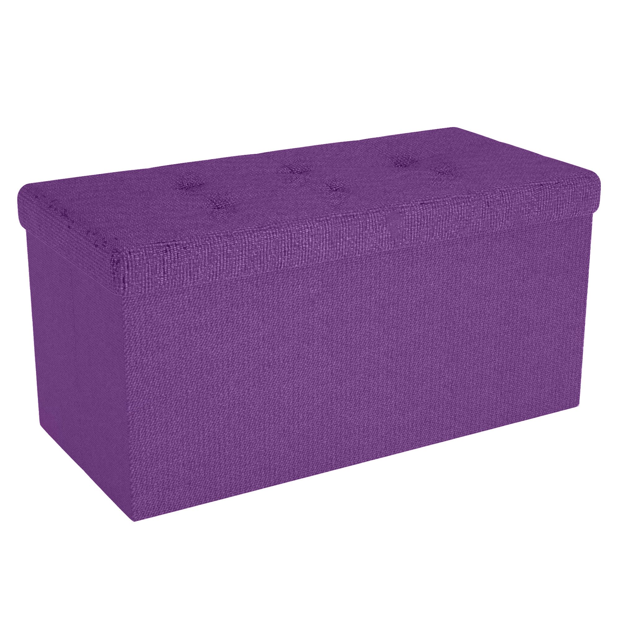 Intirilife Sitzhocker (Sitzwürfel mit Stauraum 76x38x38 cm in NEBEL LILA - Fußablage, 1 St), Faltbare Sitzbank mit Mulden Aufbewahrungsbox Sitzhocker Fußhocker