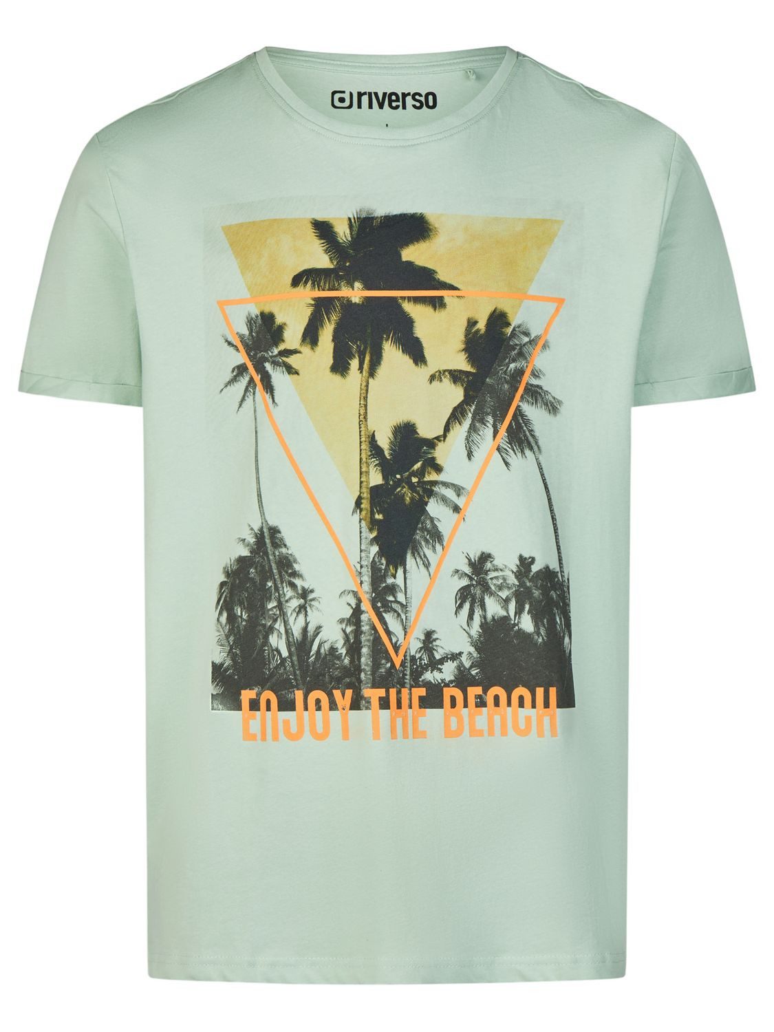 riverso T-Shirt Herren Fotoprintshirt RIVLukas Regular Fit (1-tlg) Kurzarm Tee Shirt mit Rundhalsausschnitt aus 100% Baumwolle