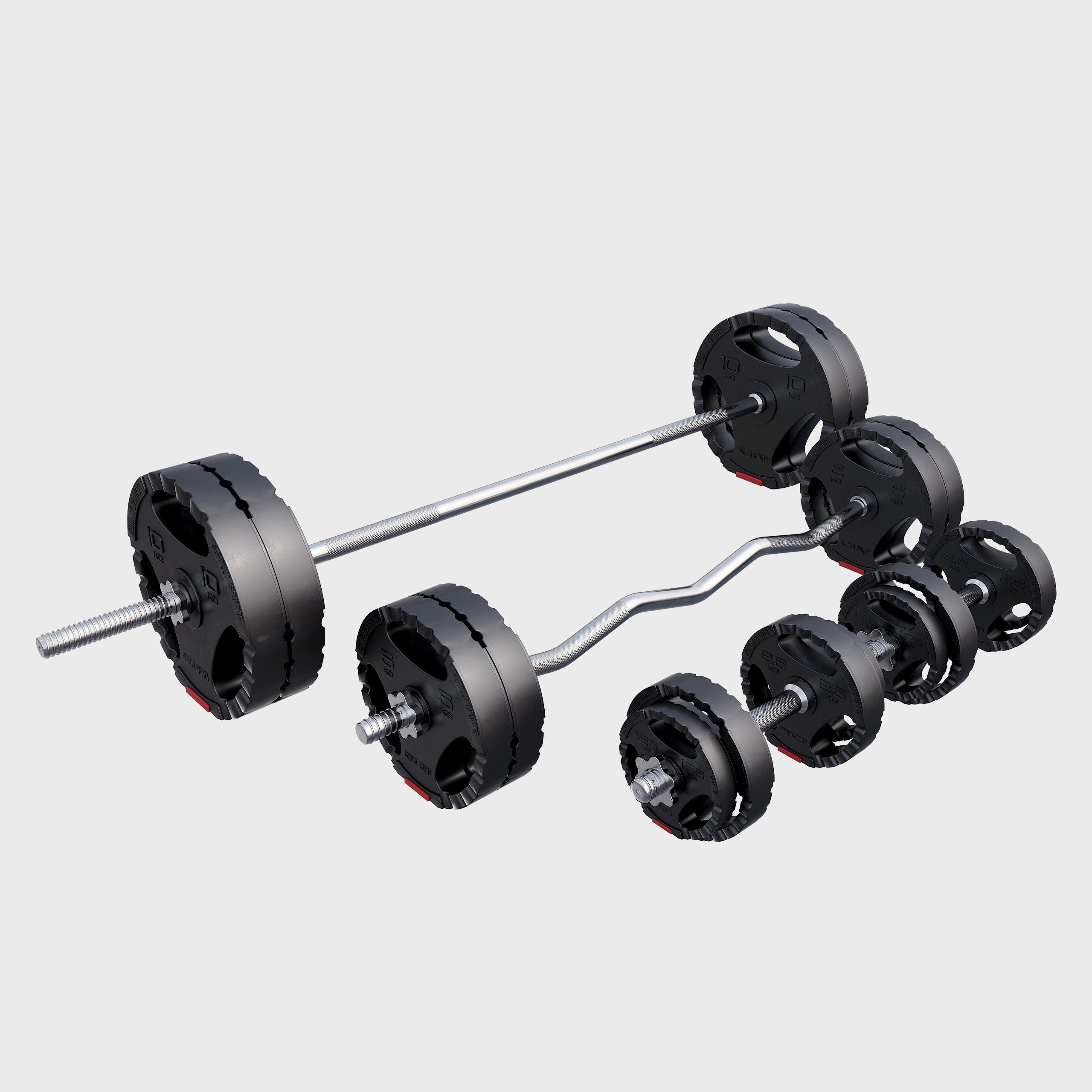 GORILLA SPORTS Langhantel Hantelset Kunststoff Gripper 100 kg