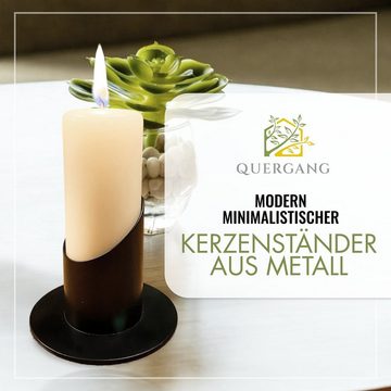 Quergang Kerzenständer Modern minimalistischer Kerzenständer - Taufkerzenhalter aus Metall (Taufkerzenständer, Kommunionskerzenständer, Teelichthalter, 2er Set Ø-40mm - schwarz), für Taufkerzen / Stumpenkerzen / Teelichter Ø-40mm als Tischdekoration