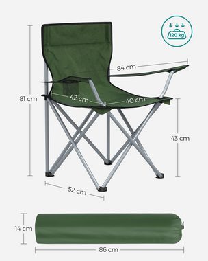 SONGMICS Campingstuhl Klappstühle, 2er Set,bis 120 kg belastbar