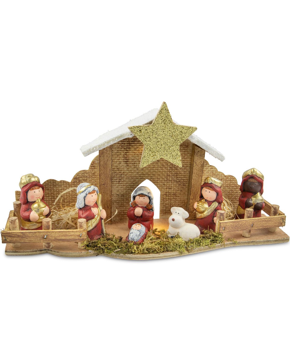 RIFFELMACHER & WEINBERGER Krippen-Zubehör Kinderkrippe Weihnachtskrippe mit LED Beleuchtung