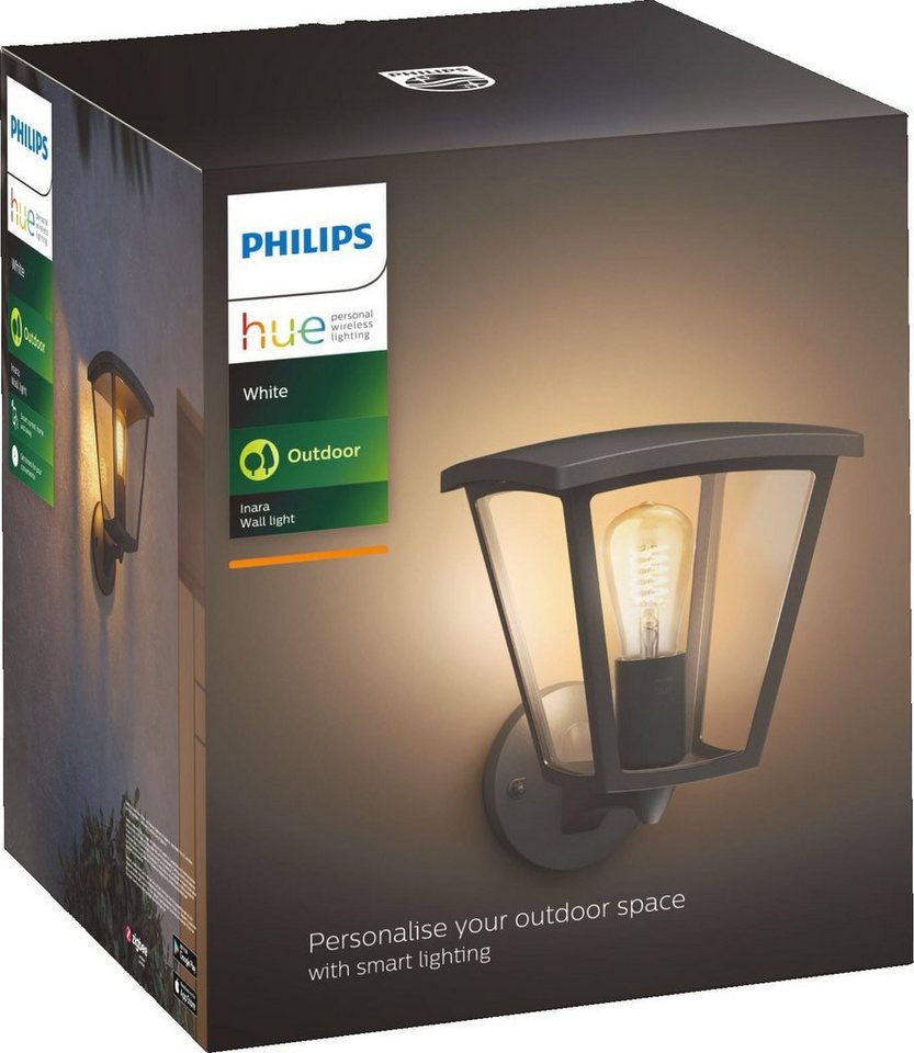 Philips Hue Außen-Wandleuchte Inara, Smart Home, Leuchtmittel wechselbar,  Warmweiß, White