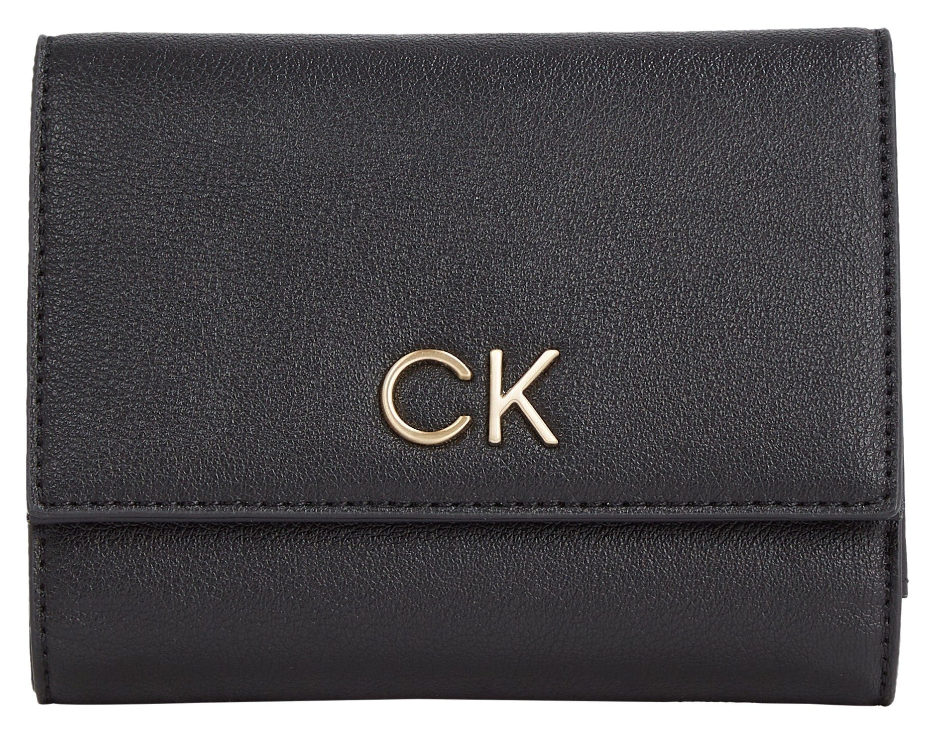 Calvin Klein Geldbörse RE-LOCK Z/A WALLET LG PBL, mit Markenemblem vorne schwarz