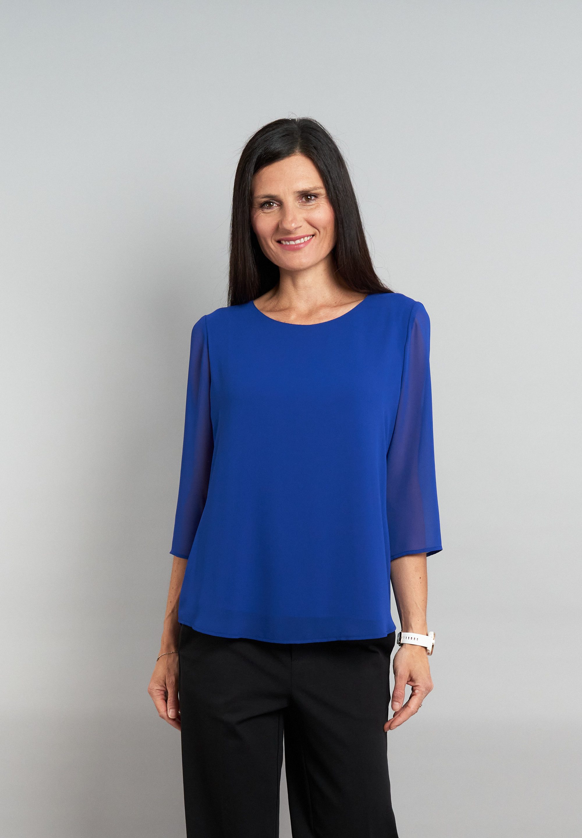 Seidel Moden Chiffonbluse mit 3/4-Armen und günstig online kaufen