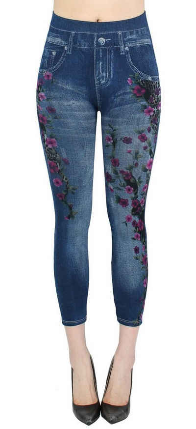 dy_mode 7/8-Jeggings Damen Capri Джегінси 7/8 Leggings Джинси Optik Sommer Jeggins mit elastischem Bund